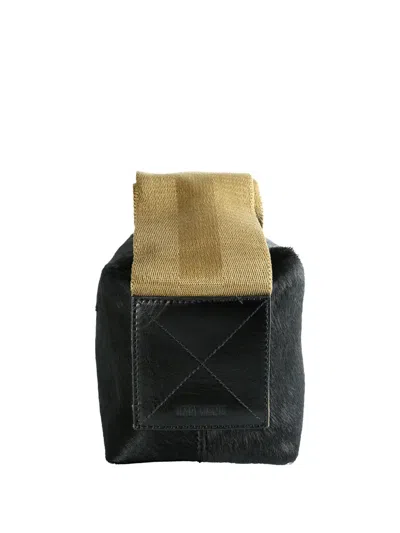 Uma Wang Small Leather Shoulder Bag In Black