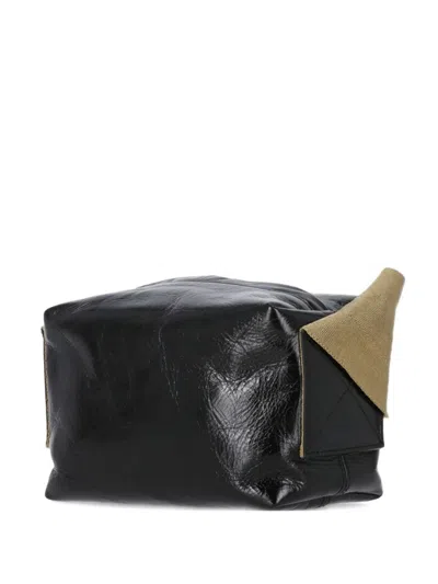 Uma Wang Small Leather Shoulder Bag In Black
