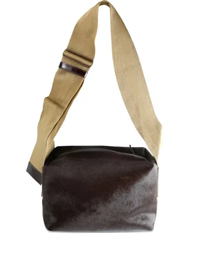Uma Wang Small Shoulder Bag With Wide Straps In Brown