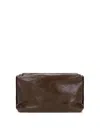 Uma Wang Logo-debossed Leather Shoulder Bag In Brown