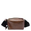 Uma Wang Textured Carbon Fiber Shoulder Bag With Adjustable Strap In Brown