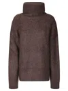 Uma Wang Soft Alpaca High Neck Oversized Knit Sweater In Brown
