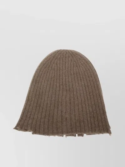 Uma Wang Soft Frayed Edges Knit Hat
