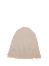 Uma Wang Ribbed Knit Cashmere Hat In Neutral