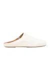 Uma Wang Square-toe Leather Slippers In White
