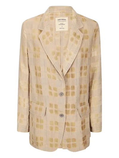 Uma Wang Square-pattern Blazer In Neutral
