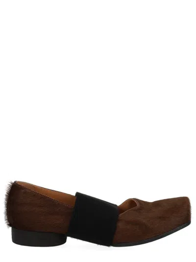 Uma Wang Square Toe Ballerina In Brown