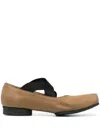 Uma Wang Ballet Flats Calfskin Suede Crisscross Straps In Multi