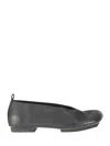 Uma Wang Square-toe Leather Ballerina Shoes In Gray