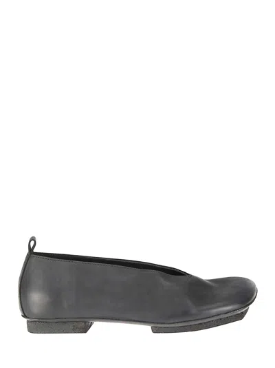 Uma Wang Square-toe Leather Ballerina Shoes In Gray