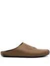 Uma Wang Square-toe Leather Slippers In Green