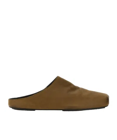 Uma Wang Square Toe Muller Shoes In Brown