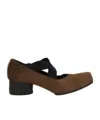 Uma Wang Square-toe Heeled Ballerina Shoes In Brown