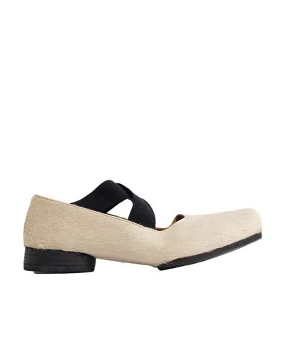 Uma Wang Square-toe Leather Ballerina Shoes In Neutral