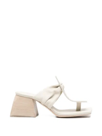 Uma Wang Square-toe Sandals In White