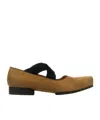 Uma Wang Ballet Flats Calfskin Suede Crisscross Straps In Brown