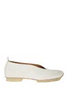 Uma Wang White Leather Ballerina Shoes In Neutral