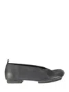Uma Wang Square-toe Leather Ballerina Shoes In Gray