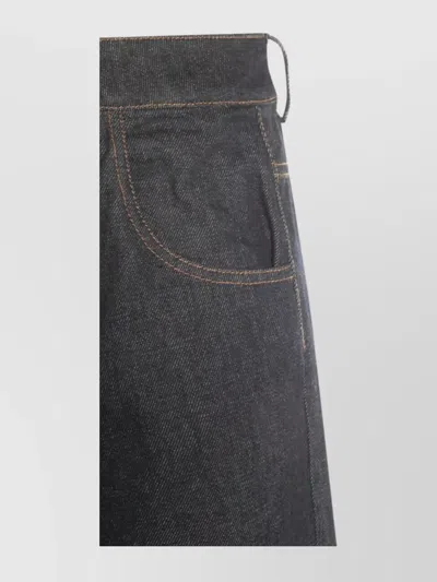 Uma Wang Straight Trousers With Pockets And Stitching In Black