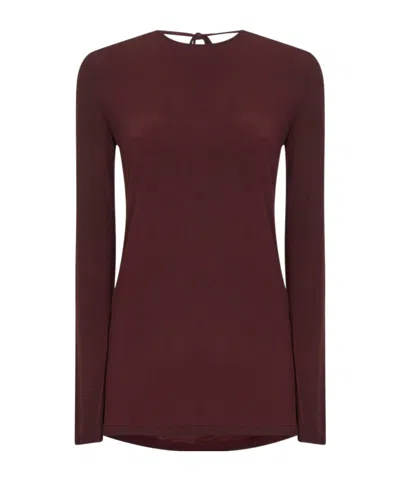Uma Wang Stretch Jersey Blouse In Burgundy