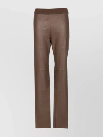 UMA WANG STRETCH LEATHER TROUSERS ELASTIC WAIST
