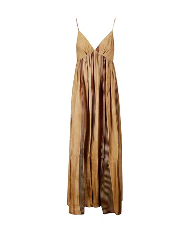 Uma Wang Stripe-detailed V-neck Maxi Dress
