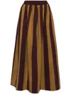 Uma Wang Striped A-line Maxi Skirt In Red