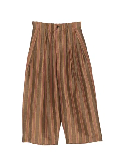 Uma Wang Striped Button Trousers In Multi