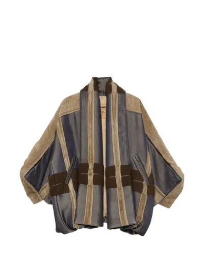 Uma Wang Striped Panelled Jacket In Multi