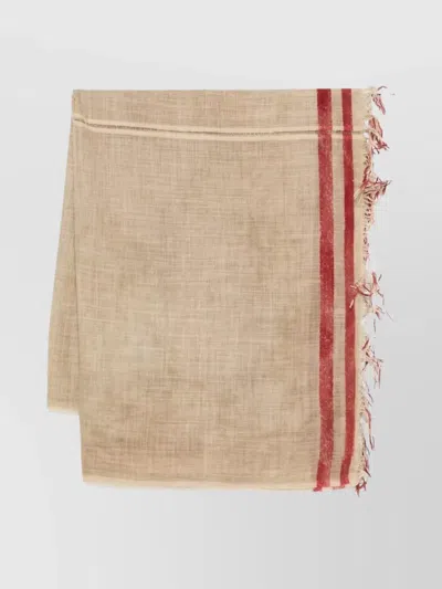 UMA WANG STRIPED PATTERN SCARF FRINGED EDGES