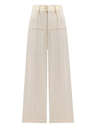 Uma Wang Striped Pino Trousers In Neutral