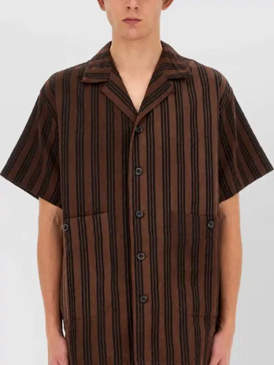 Uma Wang Striped Shirt In Brown
