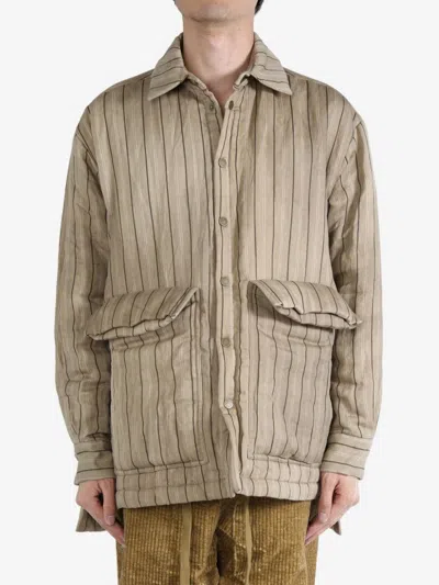 Uma Wang Striped Shirt In Brown