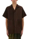Uma Wang Men's Striped Shirt | Size Large | Um1507 In Multicolor