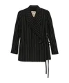 Uma Wang Striped Suit Jacket In Black