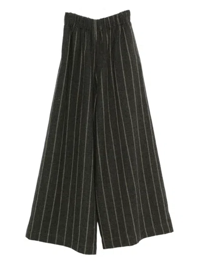 Uma Wang Striped Trousers In Black