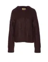 Uma Wang Crewneck Knitwear Textured Fabric In Brown