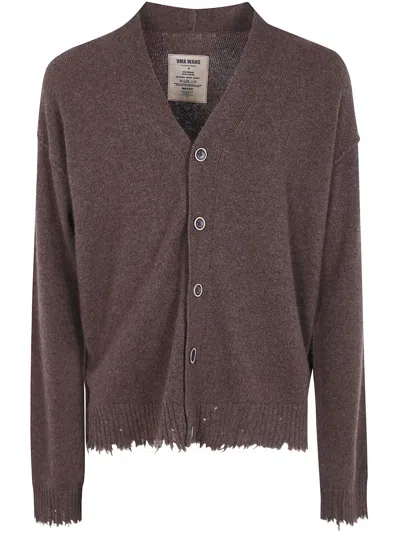 Uma Wang Long-sleeved Knitted Cardigan In Brown