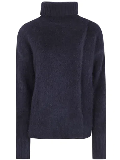 Uma Wang Sweater Highneck "fluffy Wool" In Black