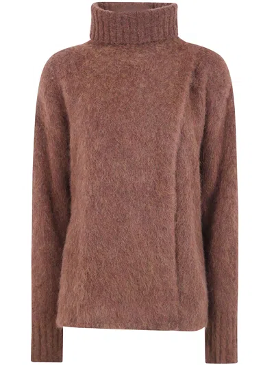Uma Wang Sweater Highneck "fluffy Wool" In Yellow
