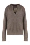 Uma Wang Sweater In Knit With V-neck. In Brown