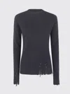 Uma Wang Ribbed Frayed-hem Sweater In Blue