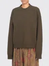 Uma Wang Round Neck Cashmere Sweater With Elastic Ribbed Trims In Brown