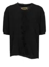 Uma Wang Black Sweater With Fringes