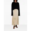 Uma Wang Cropped Ribbed Knitwear Top With Long Sleeves In Black