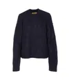 Uma Wang Crewneck Textured Fabric Long Sleeves Sweater In Blue