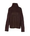 Uma Wang Soft Alpaca High Neck Oversized Knit Sweater In Brown