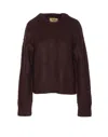 Uma Wang Crewneck Knitwear Textured Fabric In Brown