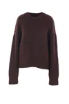 Uma Wang Crewneck Knitwear Textured Fabric In Brown