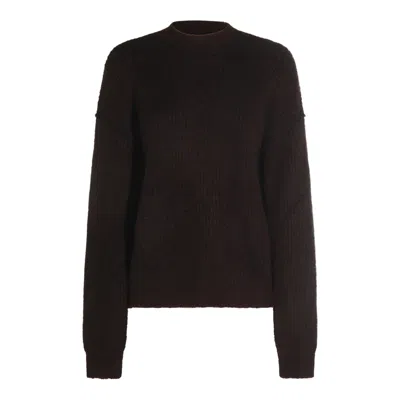 Uma Wang Ribbed Crewneck Knitwear Long Sleeves In Brown